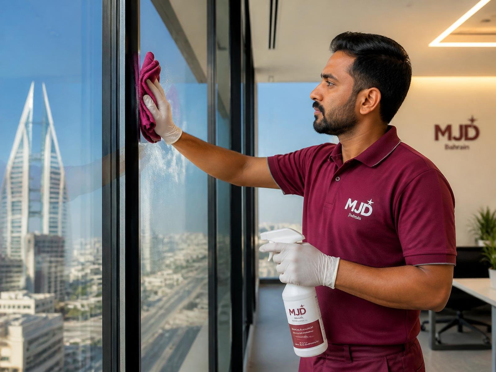 MJD cleaner ready to work at a Bahrain site